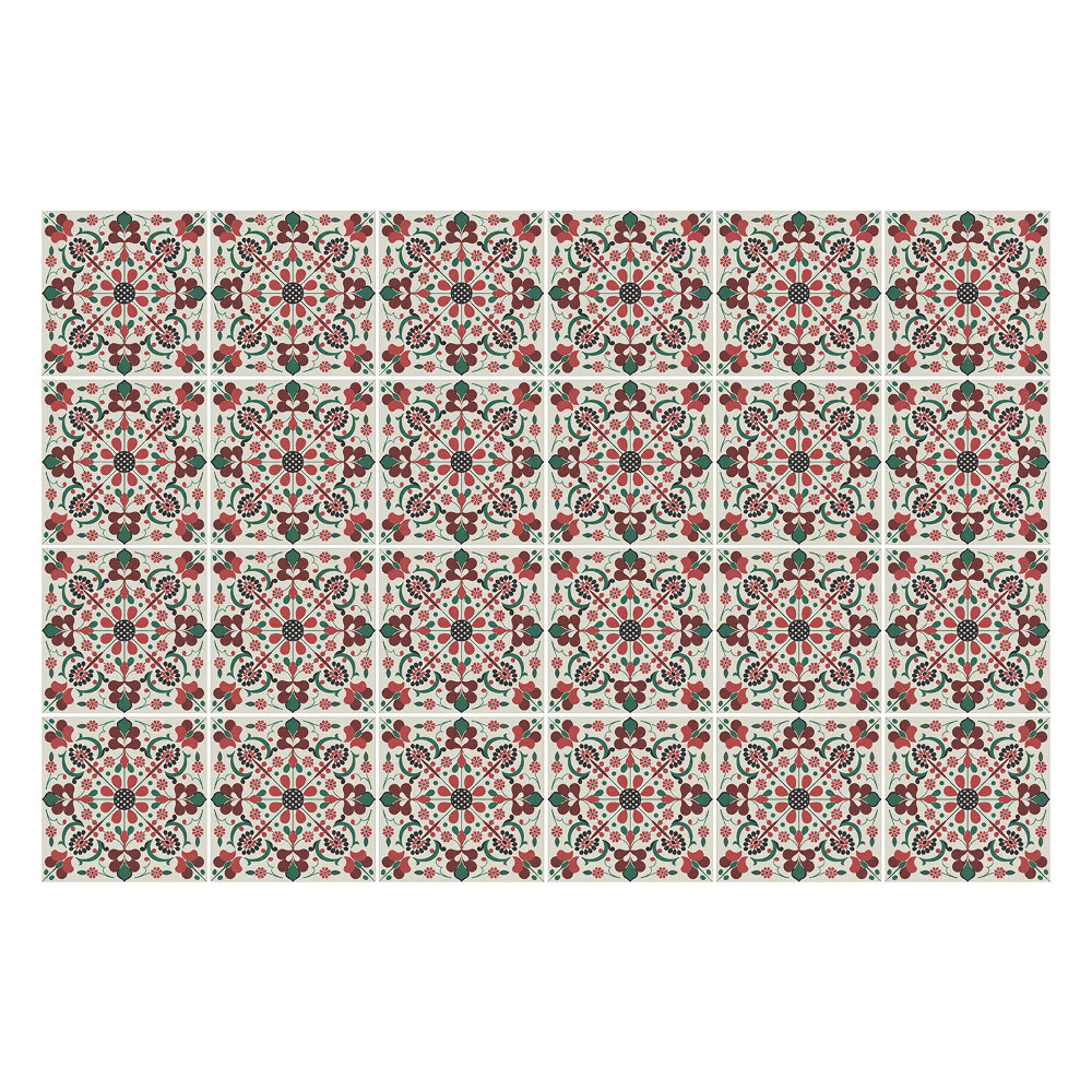 Samolepka na dlaždice Květinový motiv s listy