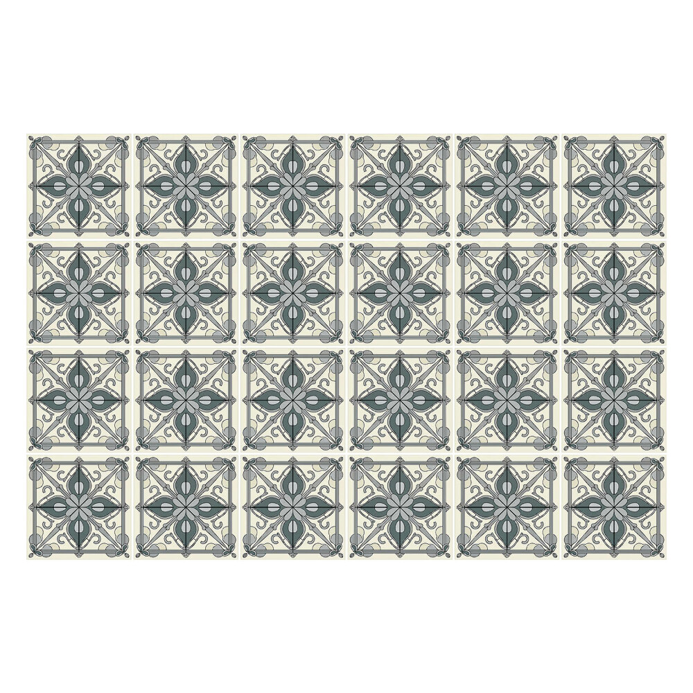 Samolepka na dlaždice Květinové ornamenty v síťovině