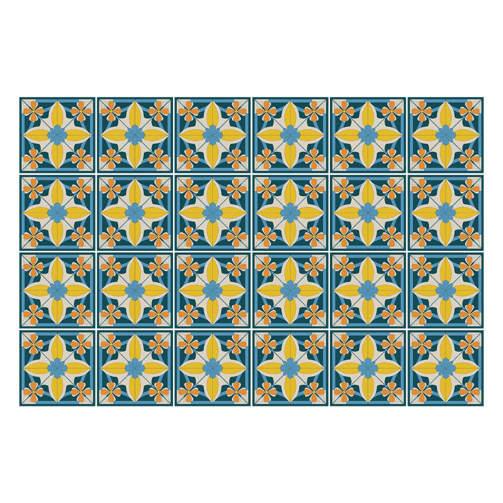 Nálepka na dlaždice Květinové motivy v síťovině