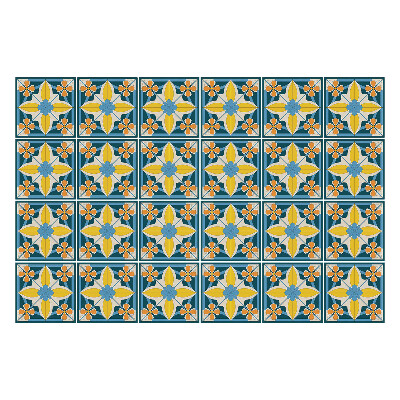 Nálepka na dlaždice Květinové motivy v síťovině