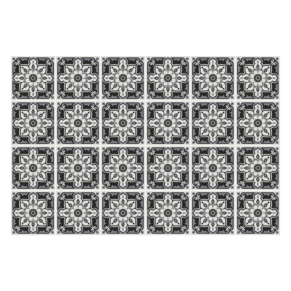 Nálepka na dlaždice Květinový motiv v síťovině