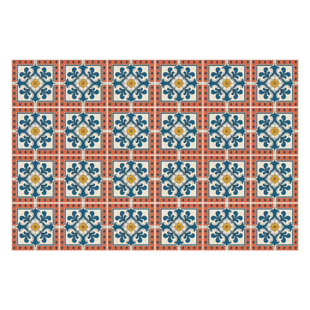 Nálepka na dlaždice Květinové motivy ve čtvercích