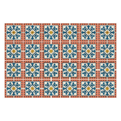 Nálepka na dlaždice Květinové motivy ve čtvercích