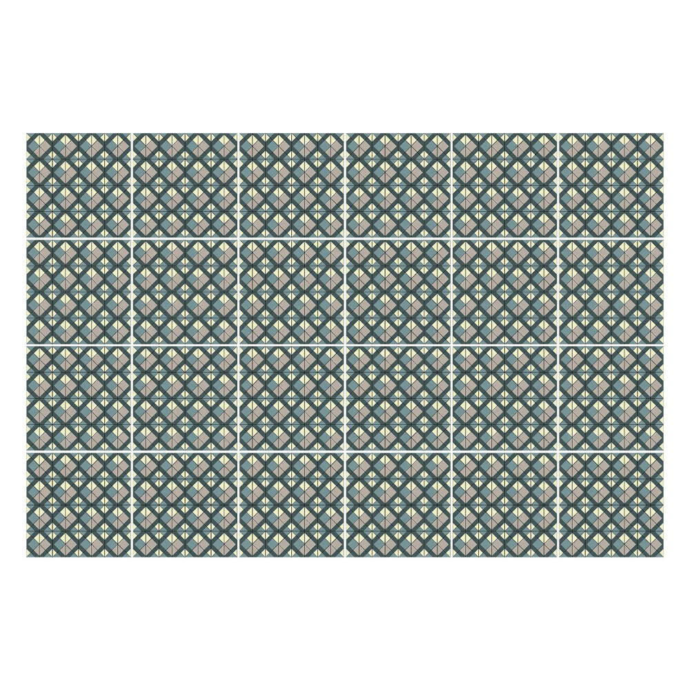 Nálepka na dlaždice Geometrické kosočtverce a listy