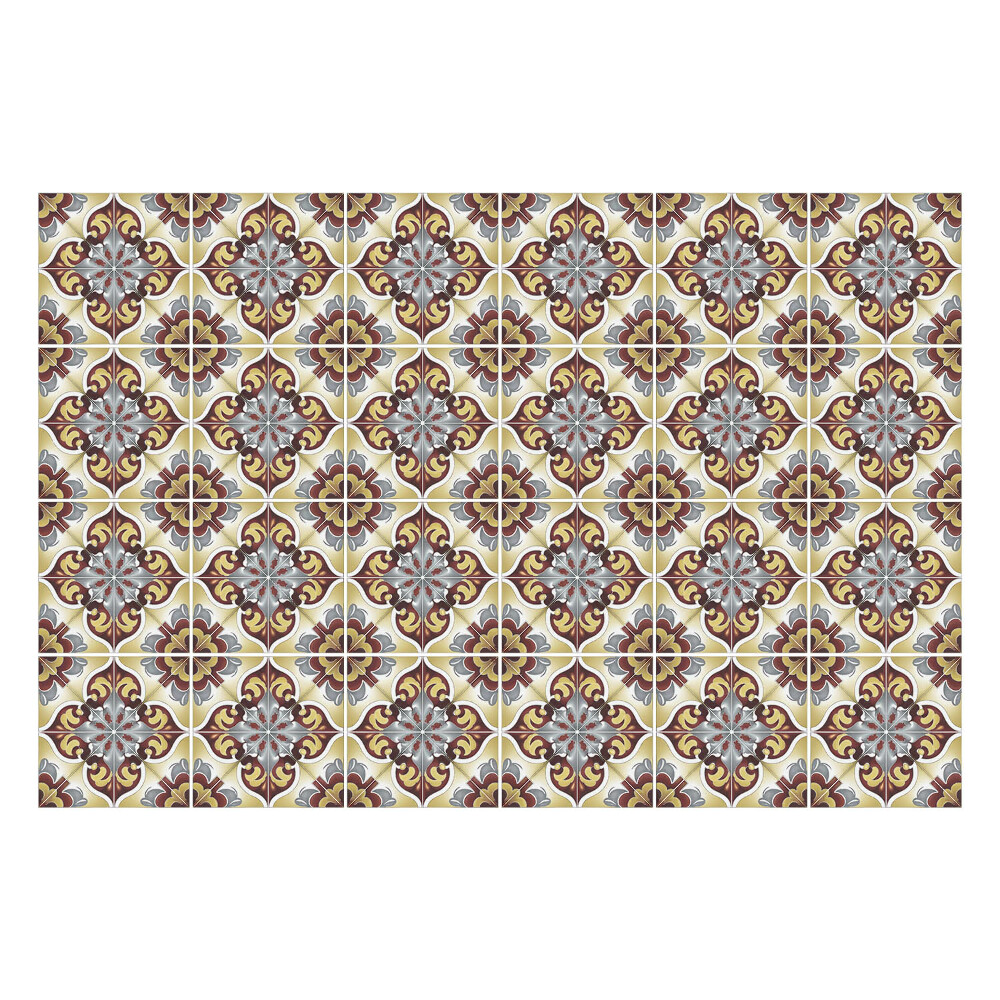 Samolepka na dlaždice Květinový motiv s ornamenty