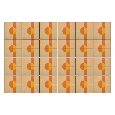 Samolepka na dlaždice Geometrické kruhy a obdélníky