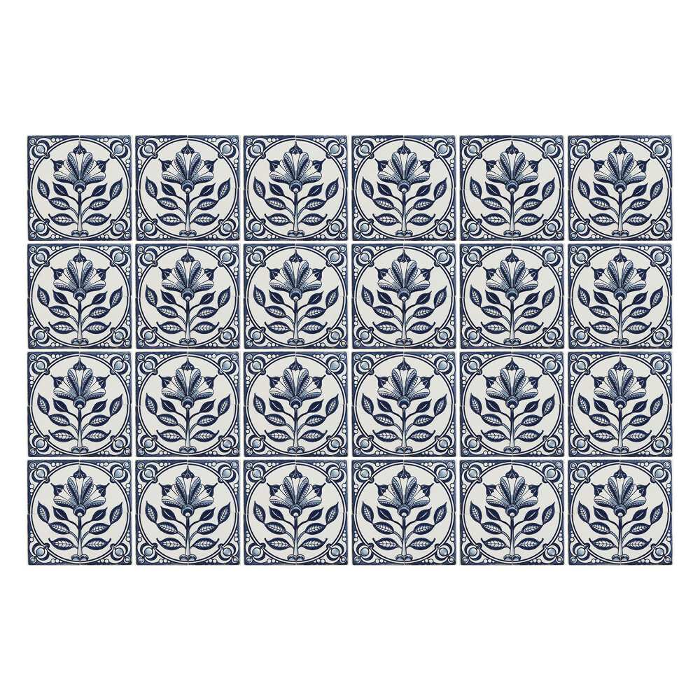 Samolepka na dlaždice Květinové dlaždice