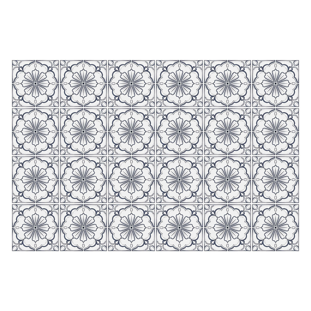 Samolepka na dlaždice Květinové ornamenty