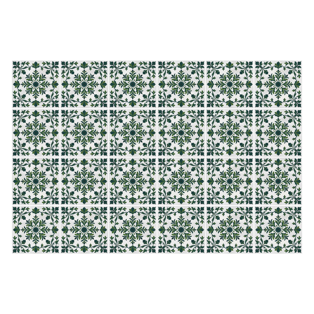 Nálepka na dlaždice Květy a listy