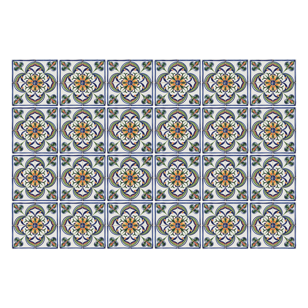 Samolepka na dlaždice Květinové ornamenty v aranžmá