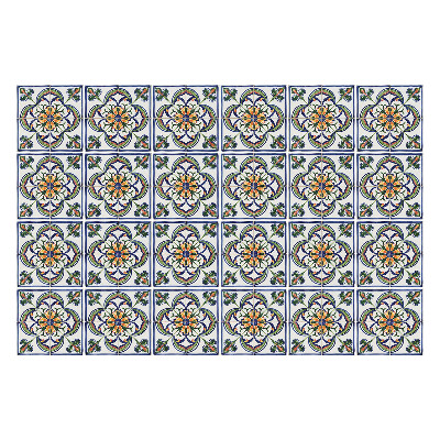 Samolepka na dlaždice Květinové ornamenty v aranžmá