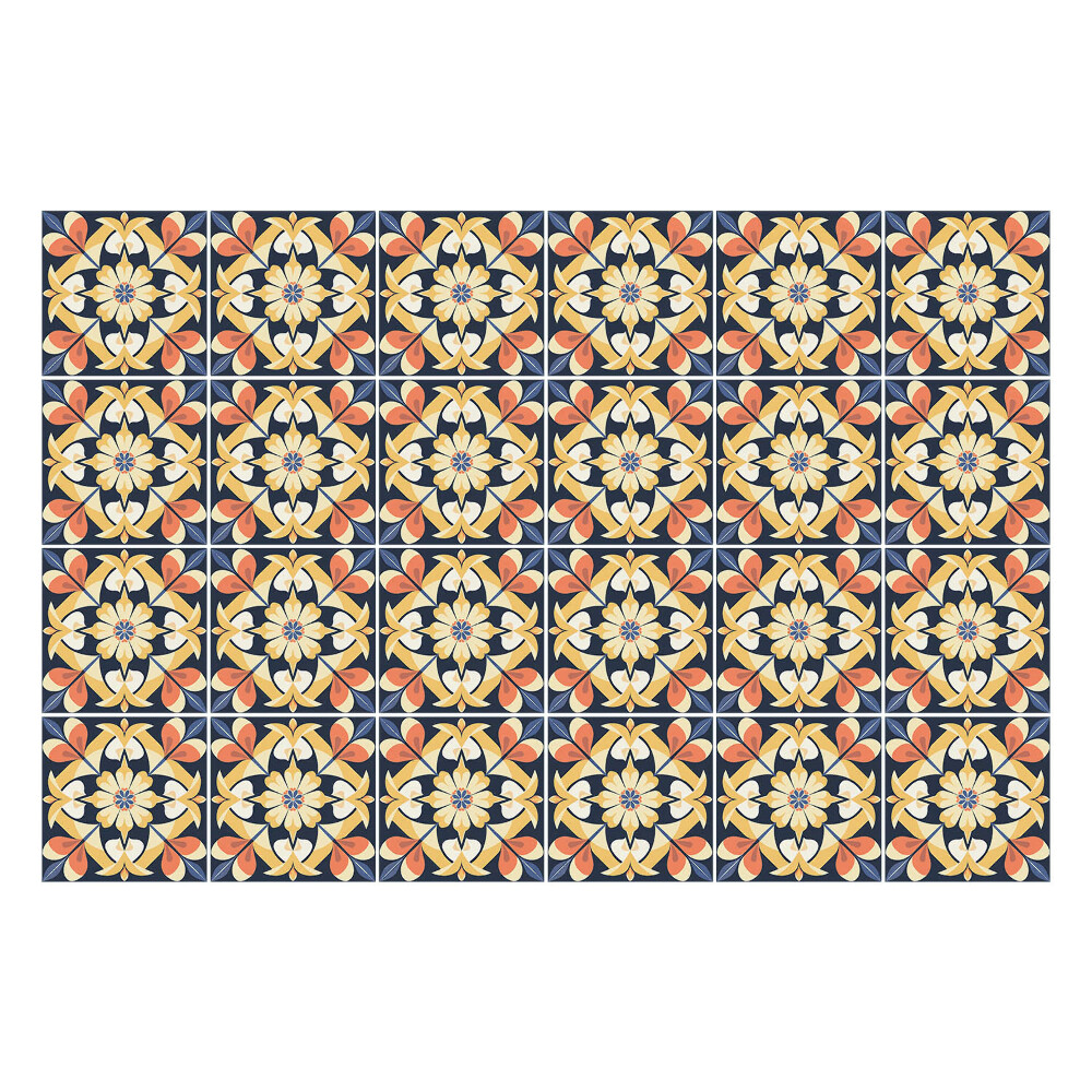 Nálepka na dlaždice Květinové motivy v síťovině