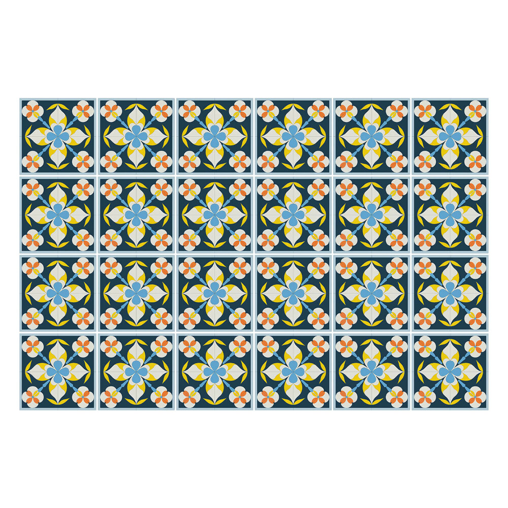 Samolepka na dlaždice Retro vintage dlaždicový vzor