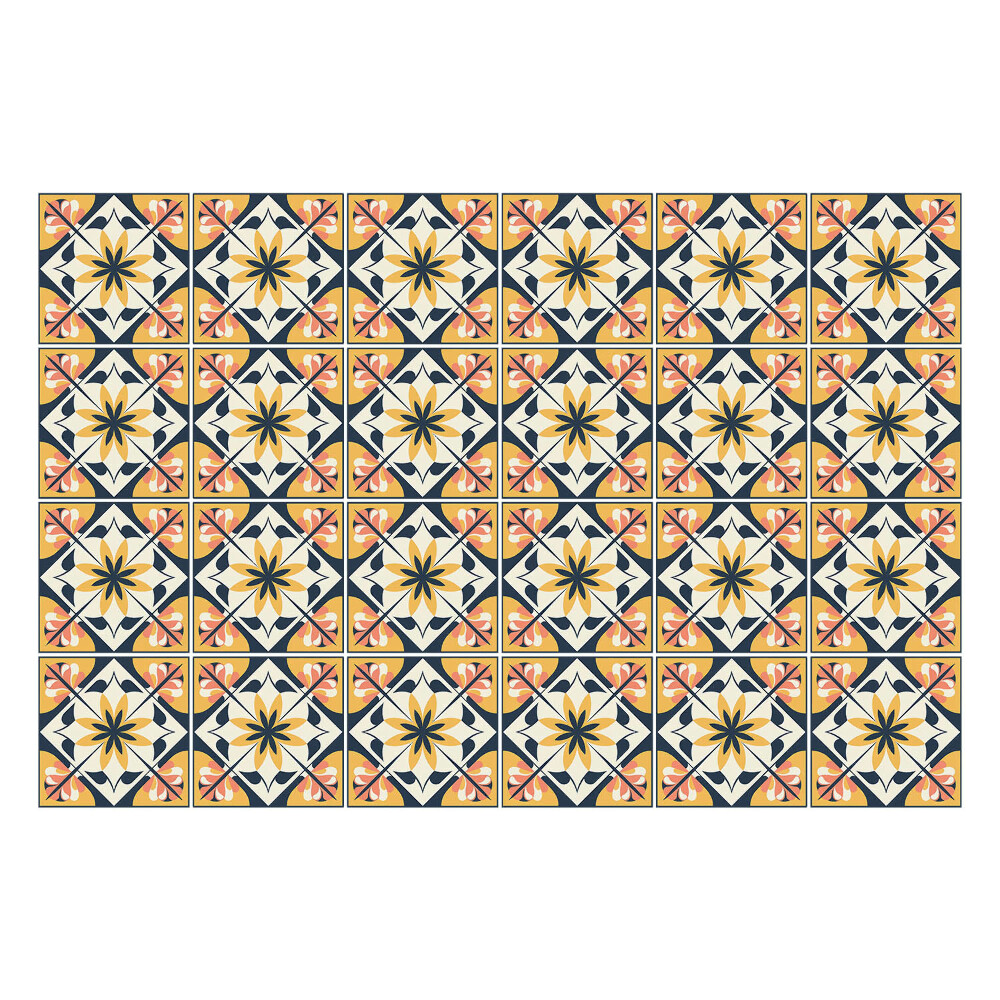 Nálepka na dlaždice Květinové symetrie v aranžmá