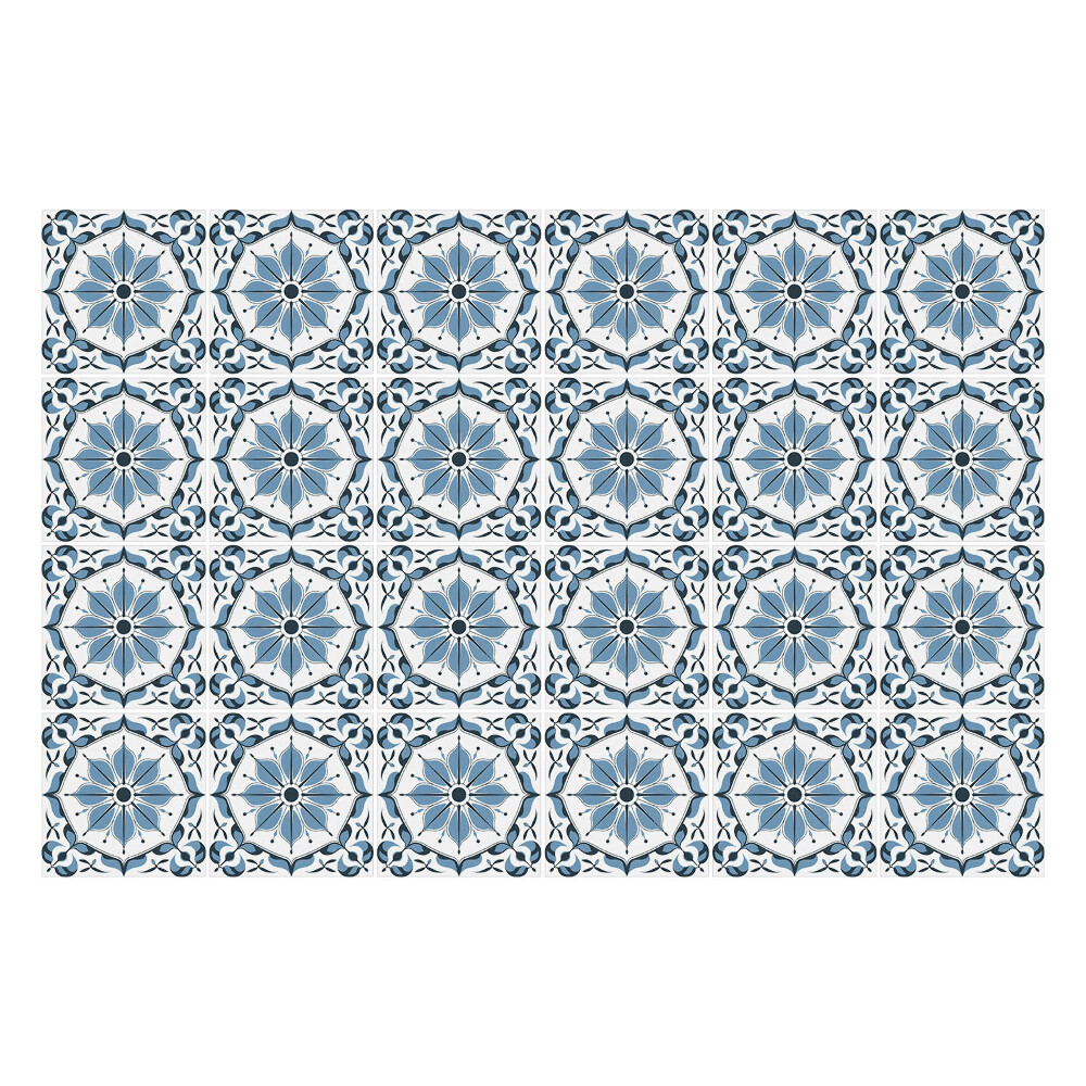 Samolepka na dlaždice Modrý dlaždicový vzor