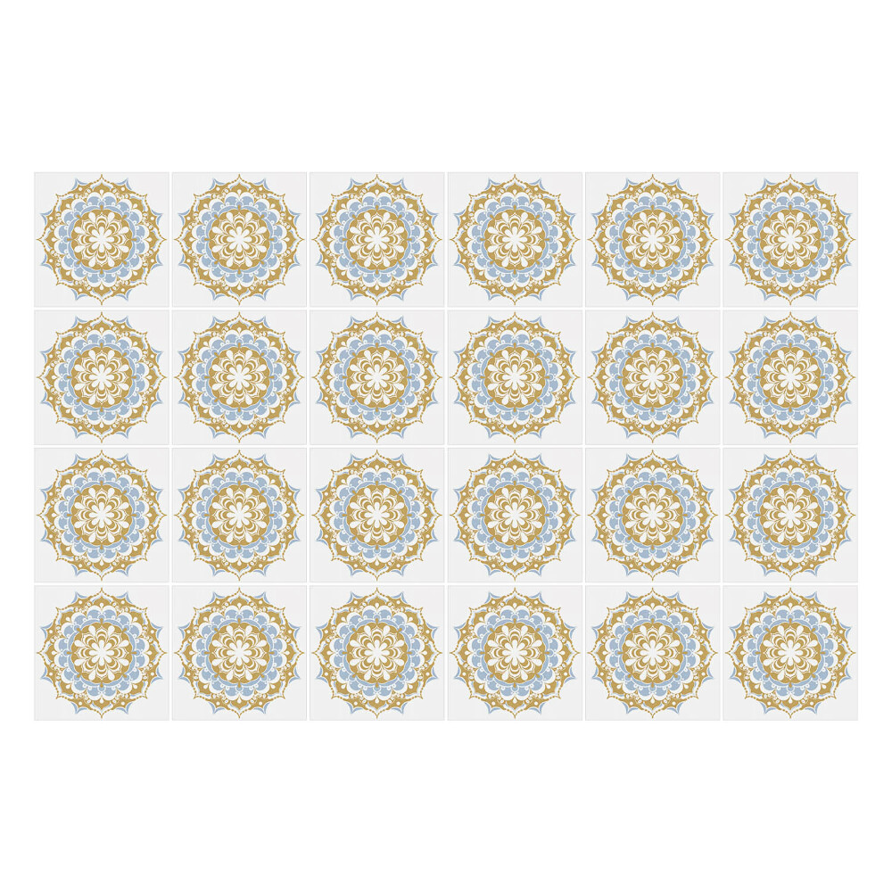 Samolepka na dlaždice Mandala s květinami