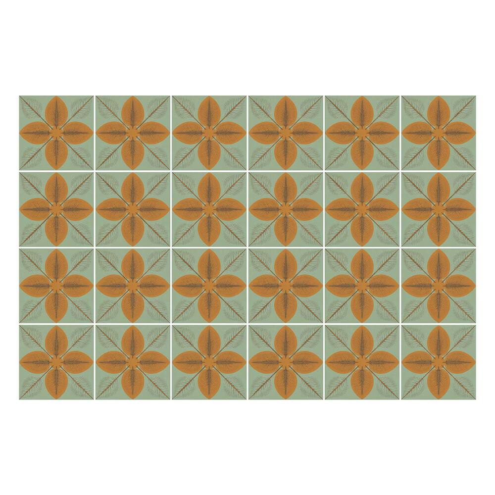 Samolepka na dlaždice Květinové motivy v síťovině