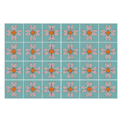 Nálepka na dlaždice Květinové motivy v aranžmá