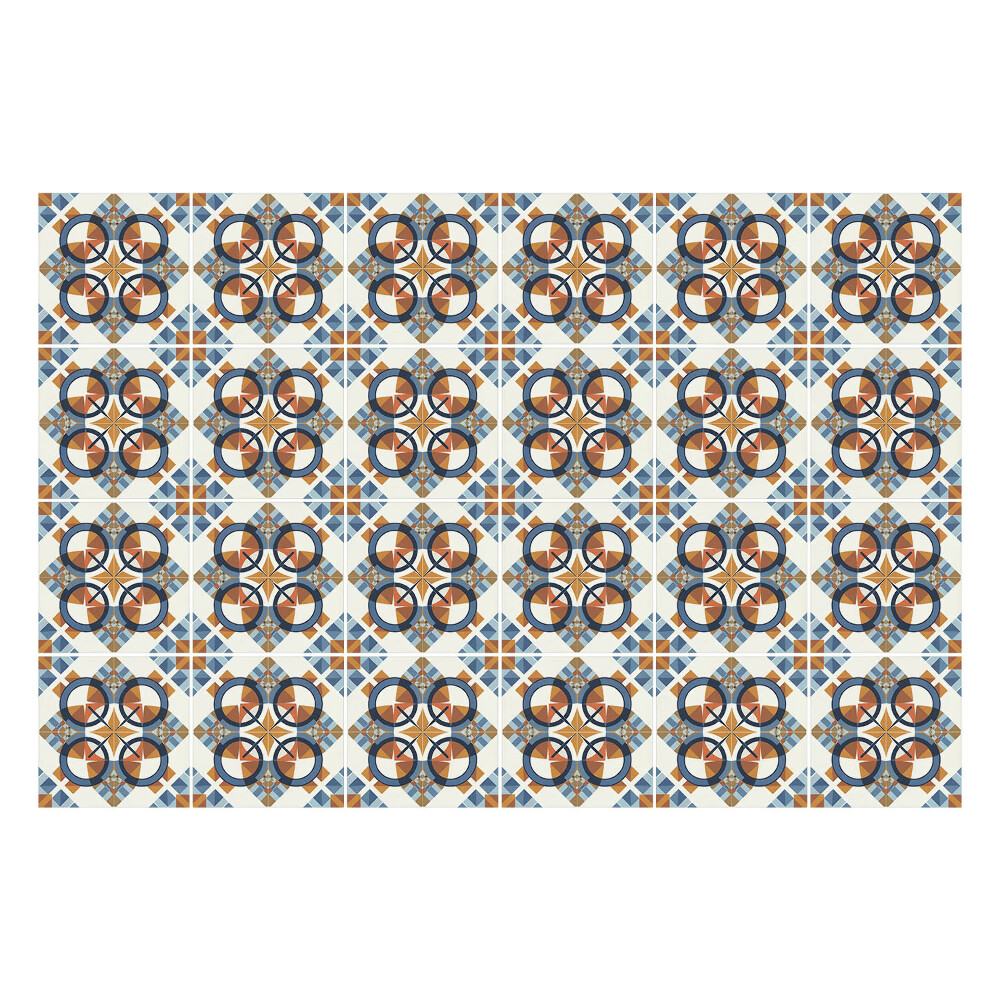 Samolepka na dlaždice Geometrické kruhy a hvězdy