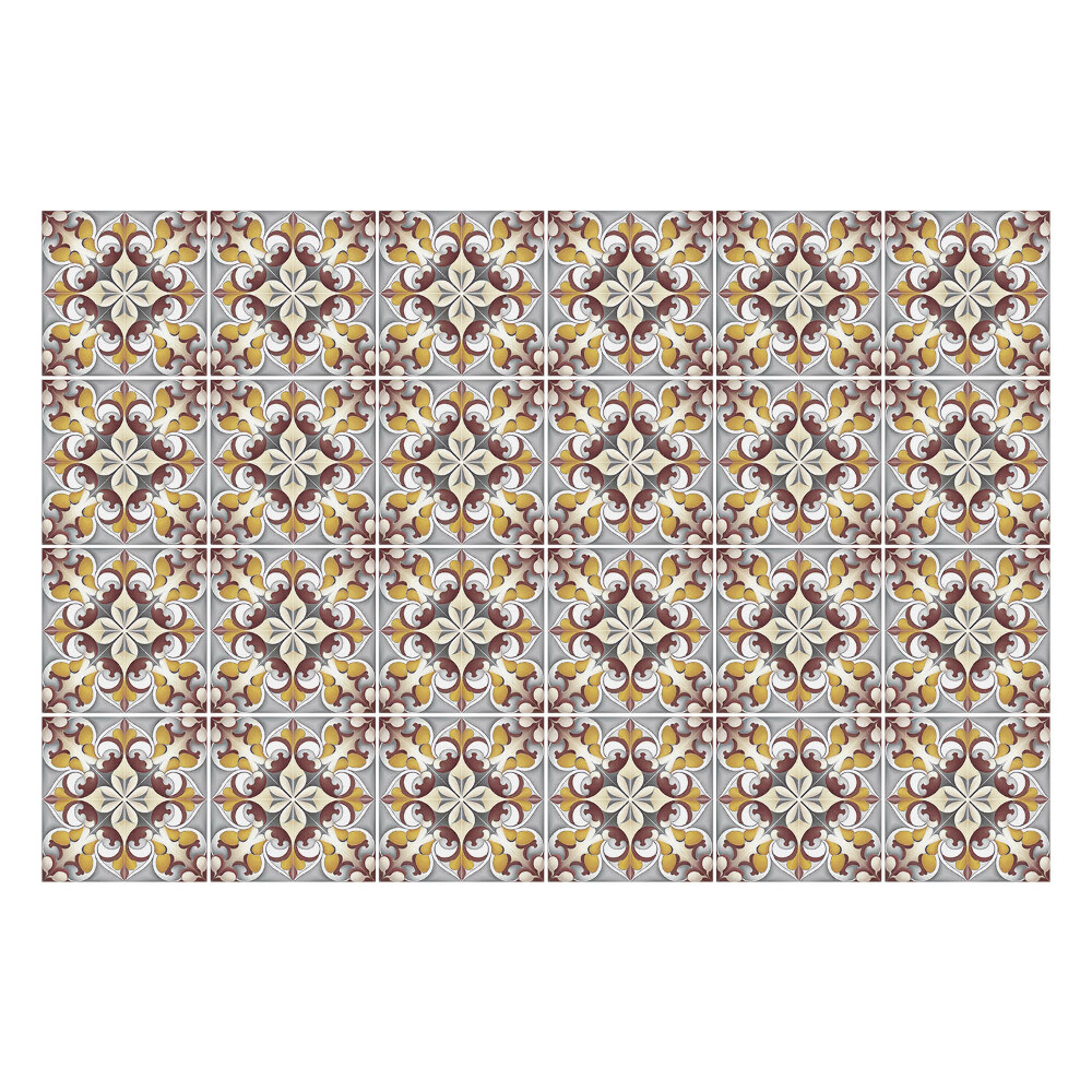 Samolepka na dlaždice Aranžmá květinových ornamentů