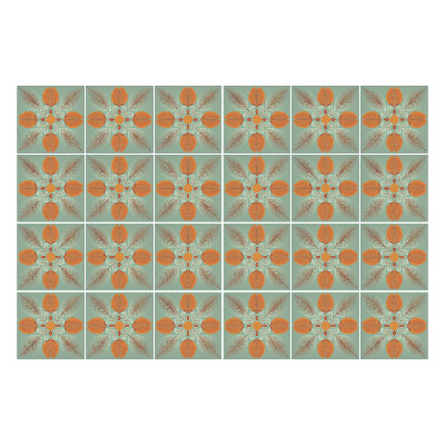 Samolepka na dlaždice Květinové motivy v síťovině