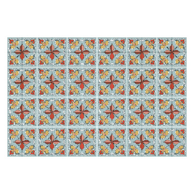 Samolepka na dlaždice Stylizované květiny v síti