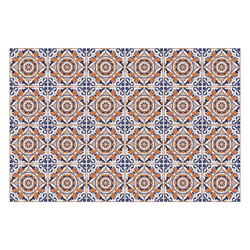 Samolepka na dlaždice Květinové ornamenty v aranžmá