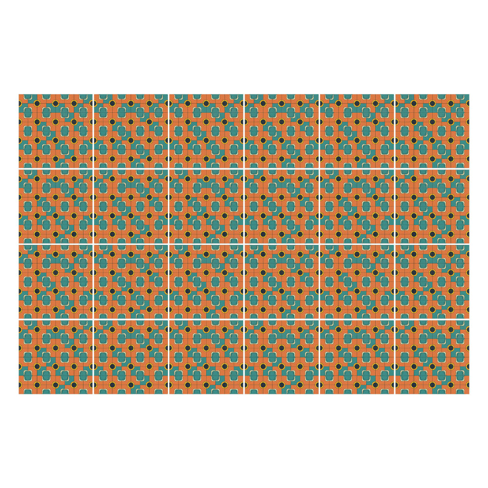 Nálepka na dlaždice Retro vintage vzor