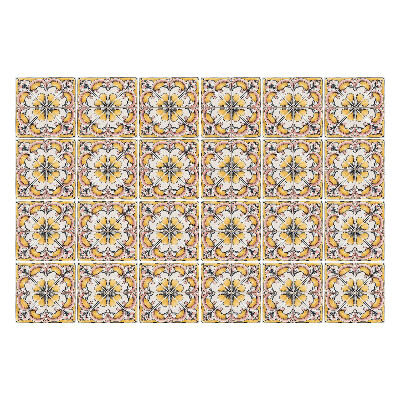 Samolepka na dlaždice Květinové ornamenty v síťovině