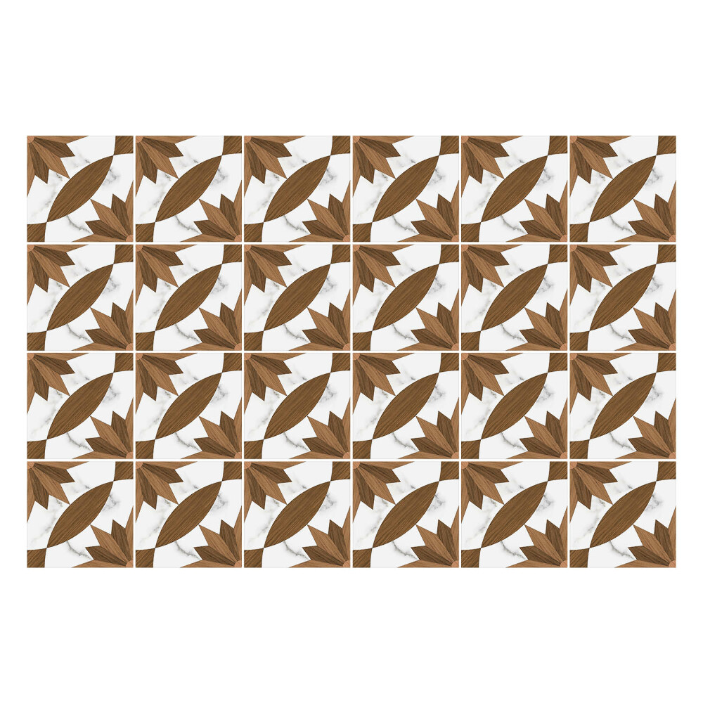 Nálepka na dlaždice Dřevo s mramorem