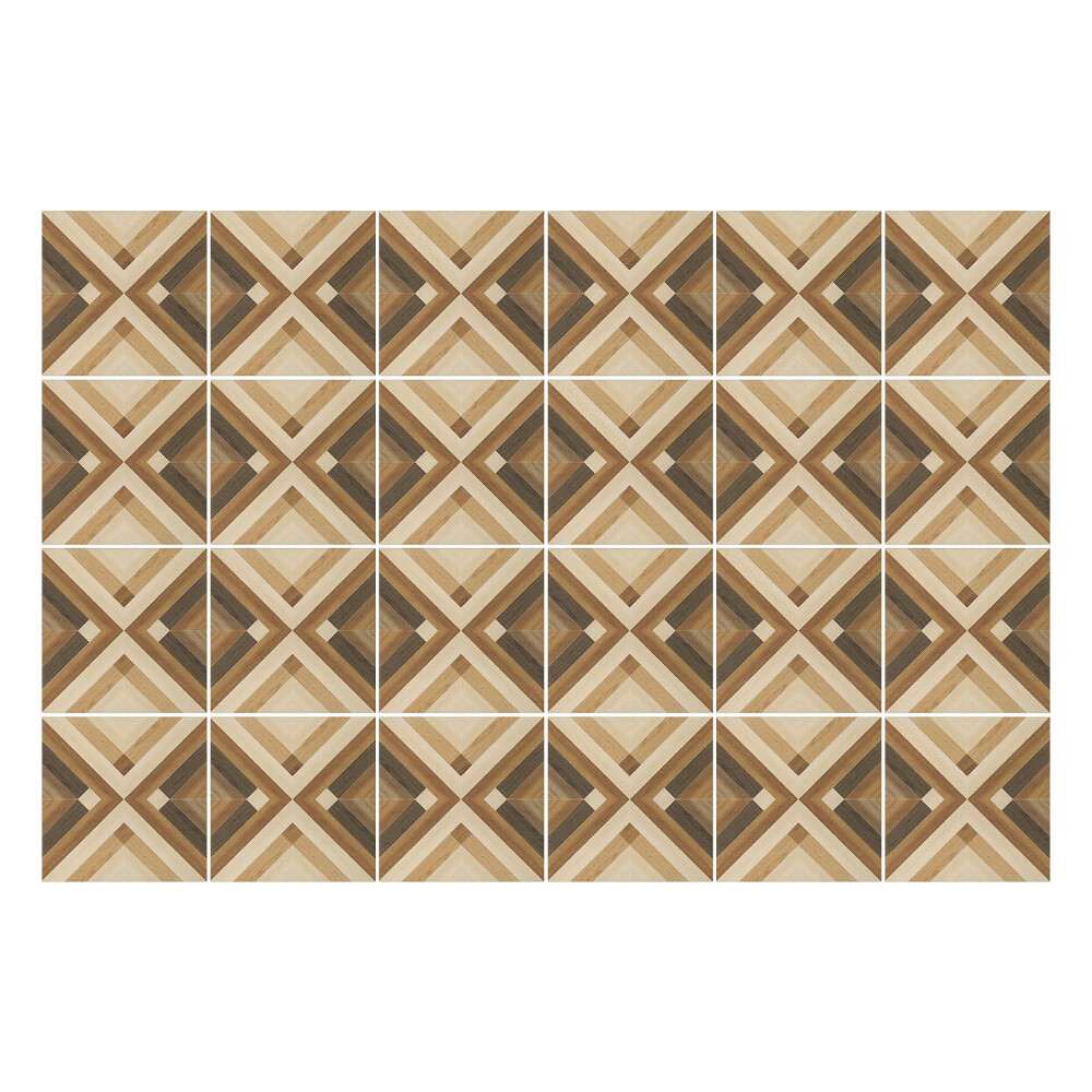 Nálepka na dlaždice Dřevěné kosočtverce v aranžmá