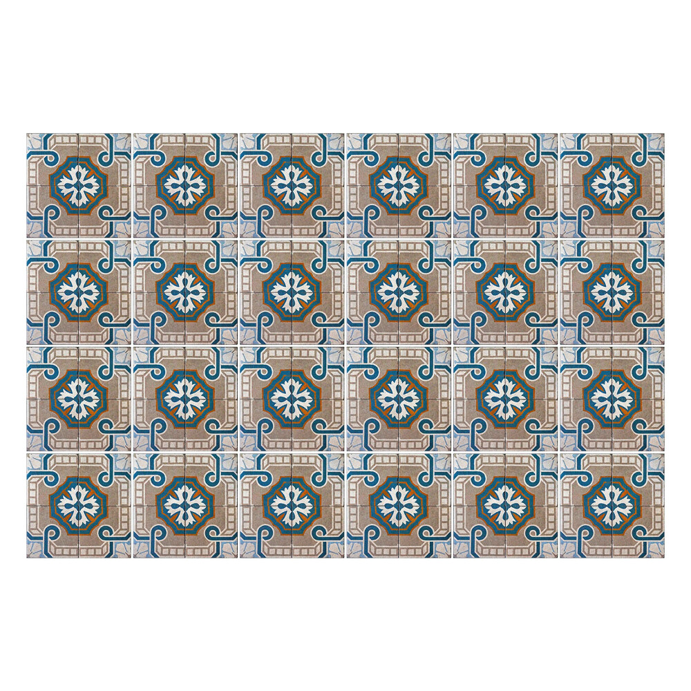 Nálepka na dlaždice Geometrické květinové motivy