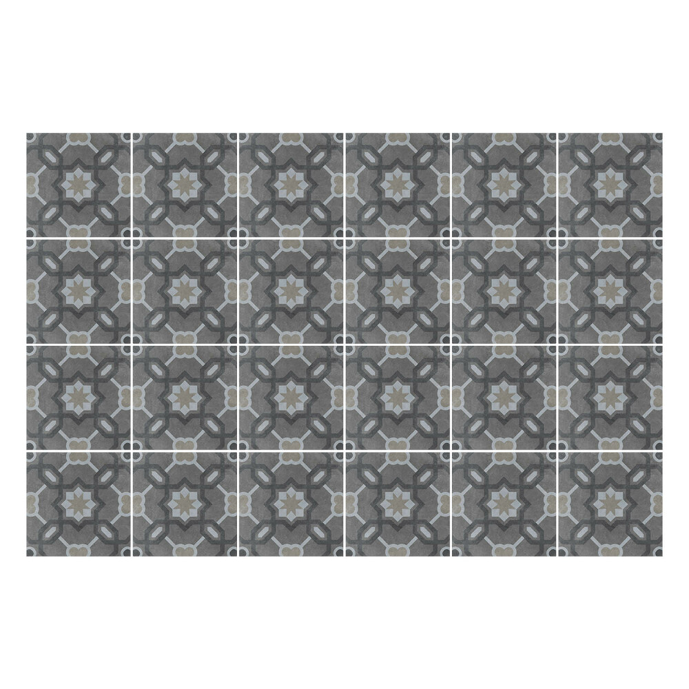 Samolepka na dlaždice Geometrické květiny a hvězdy