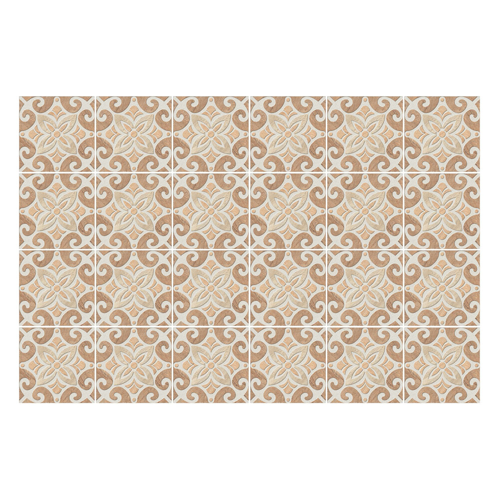 Samolepka na dlaždice Květinové ornamenty s vlnami