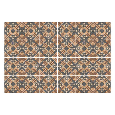 Nálepka na dlaždice Dřevěné motivy v symetrii