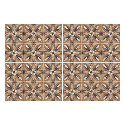 Nálepka na dlaždice Dřevěné květinové motivy