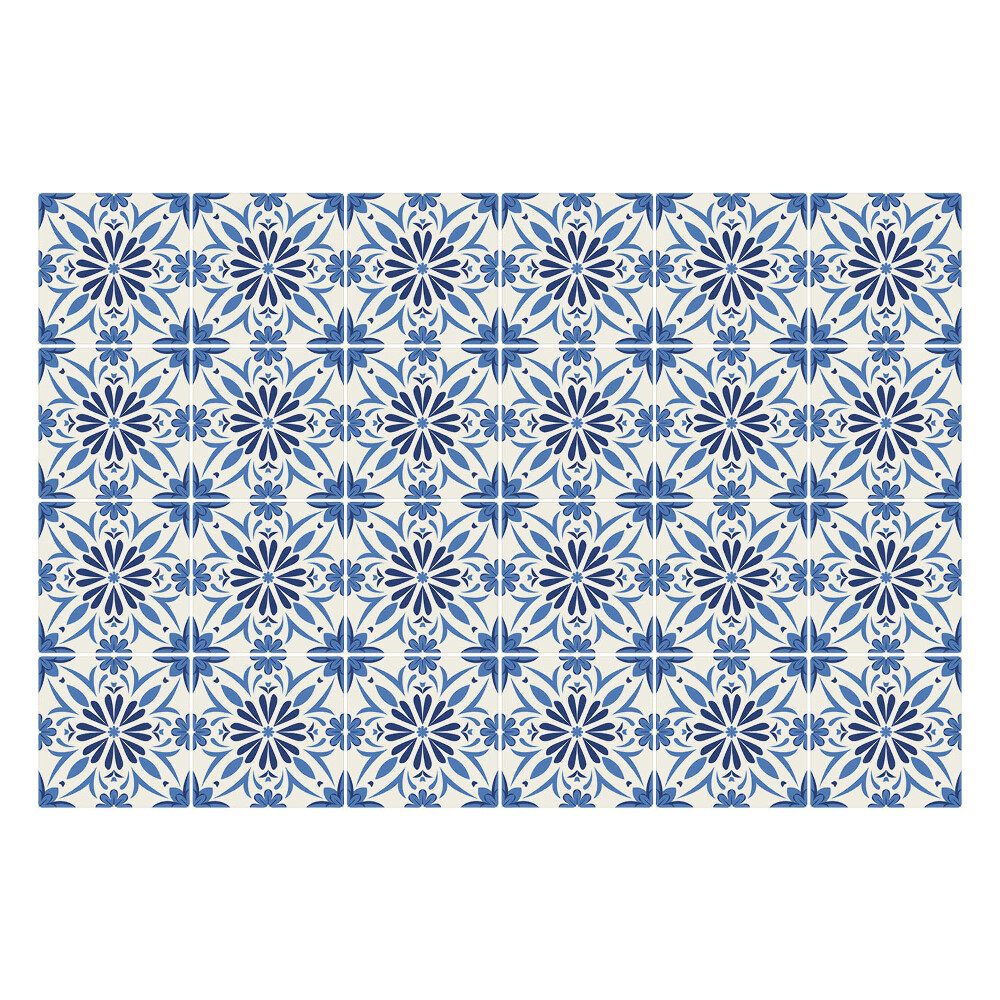 Nálepka na dlaždice Kostkovaný květinový motiv