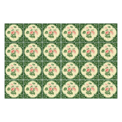 Nálepka na dlaždice Květinové ornamenty v kruzích