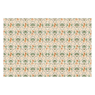 Samolepka na dlaždice Exotická flóra a fauna