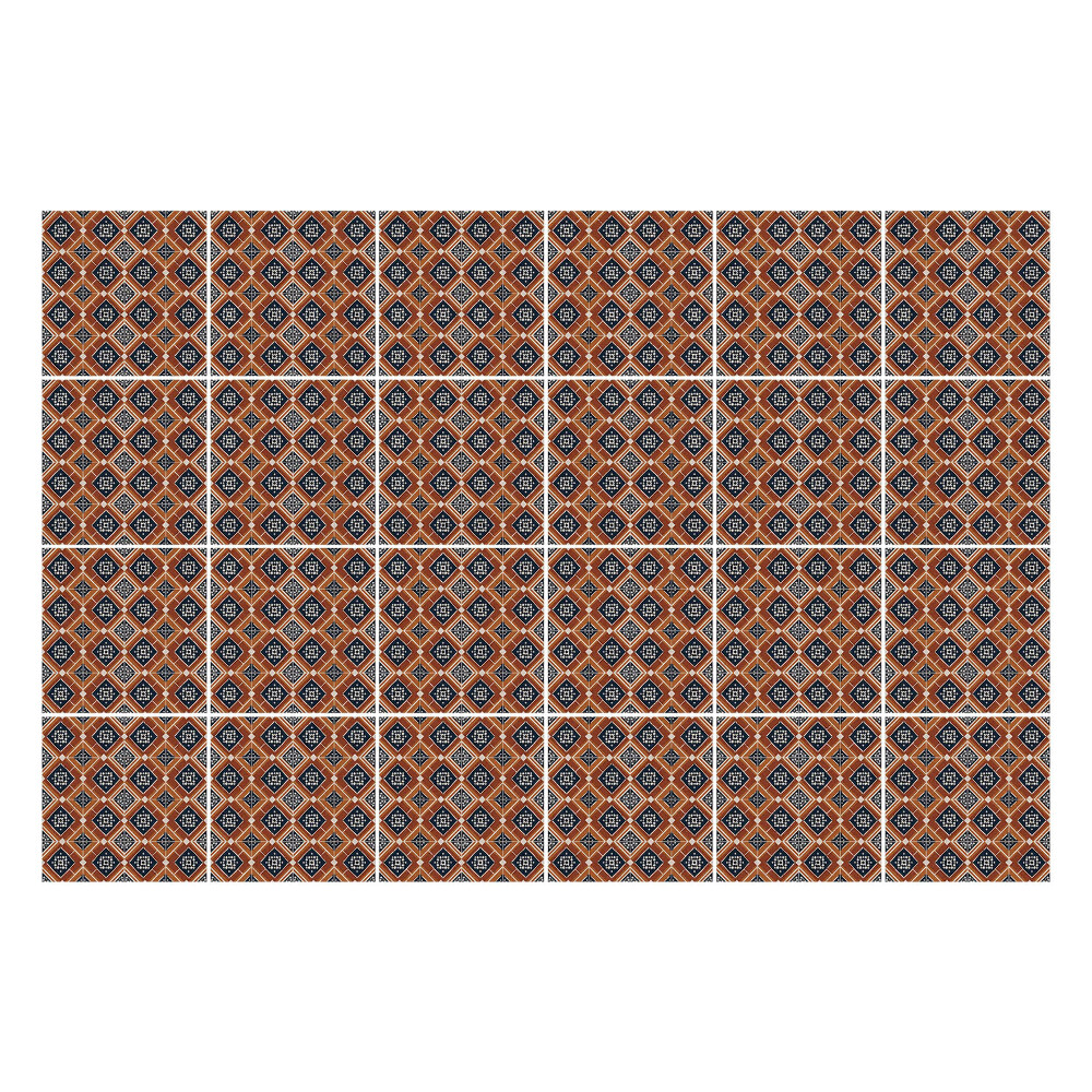 Samolepka na dlaždice Zkřížené kosočtverce s detaily