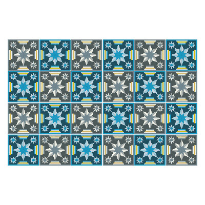 Nálepka na dlaždice Geometrické hvězdy v mřížce