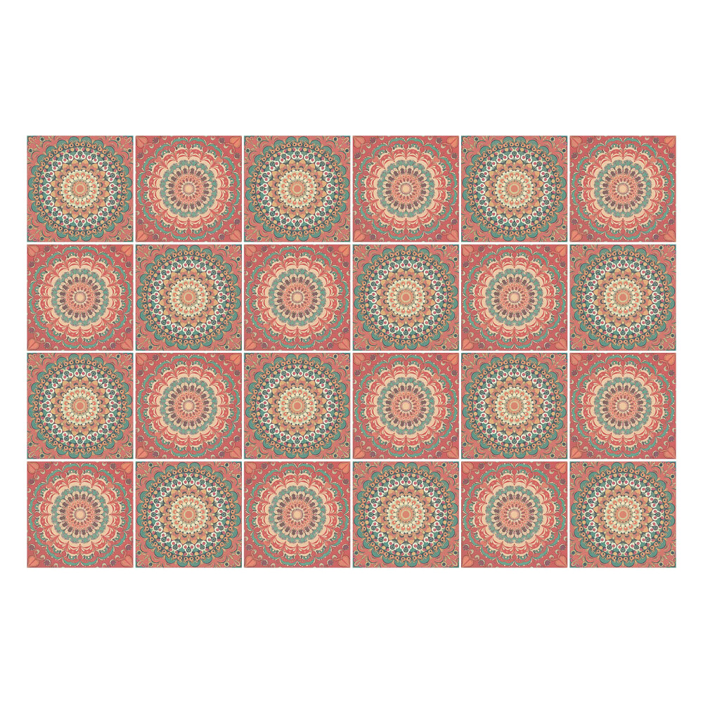 Samolepka na dlaždice Mandala v opakujících se kruzích