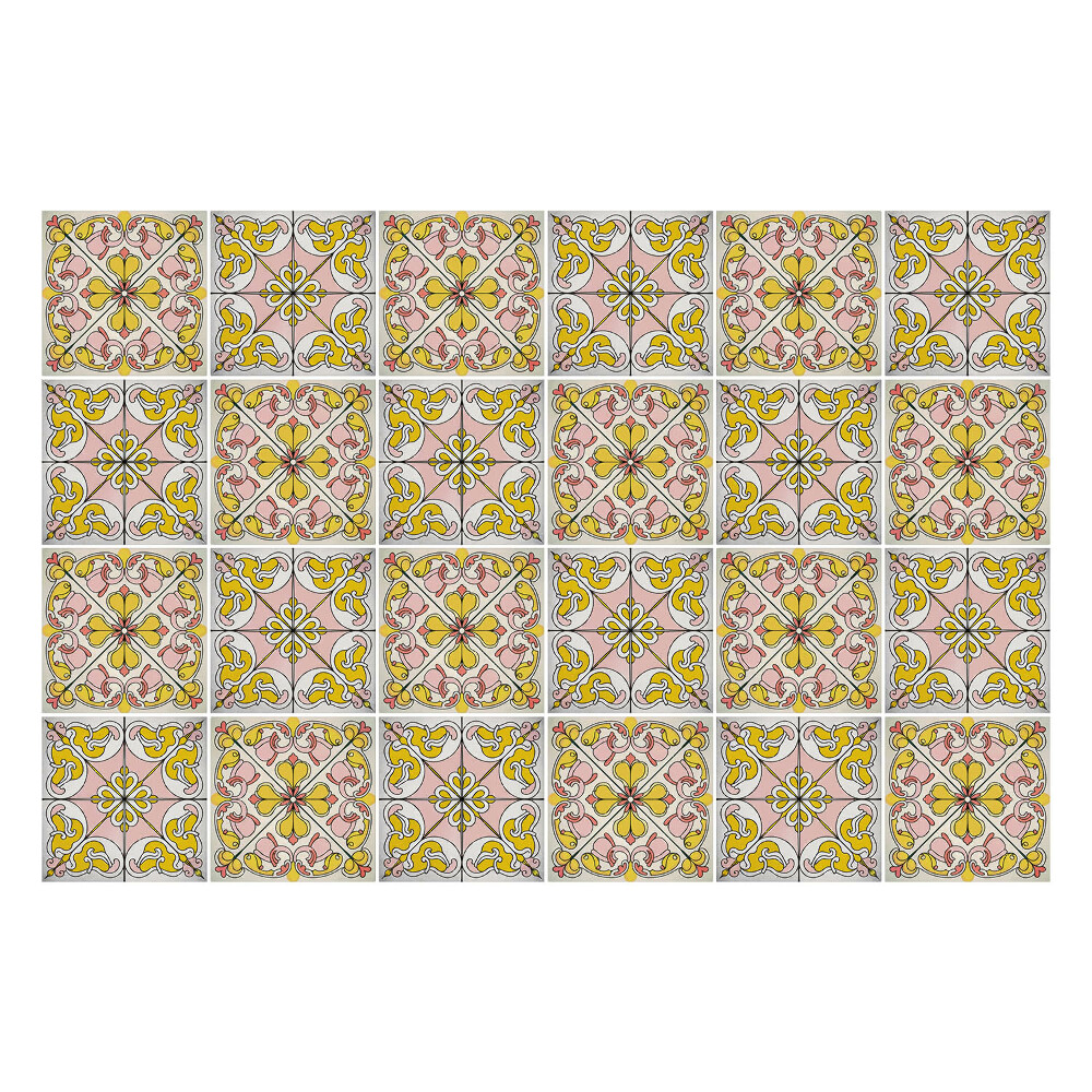 Samolepka na dlaždice Květinové ornamenty v aranžmá