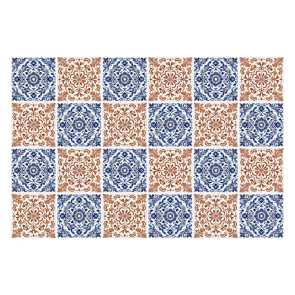 Nálepka na dlaždice Květinové ornamenty v síťovině