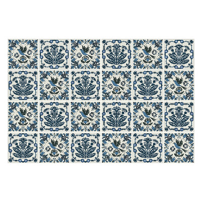 Samolepka na dlaždice Přírodní květiny a ptáci