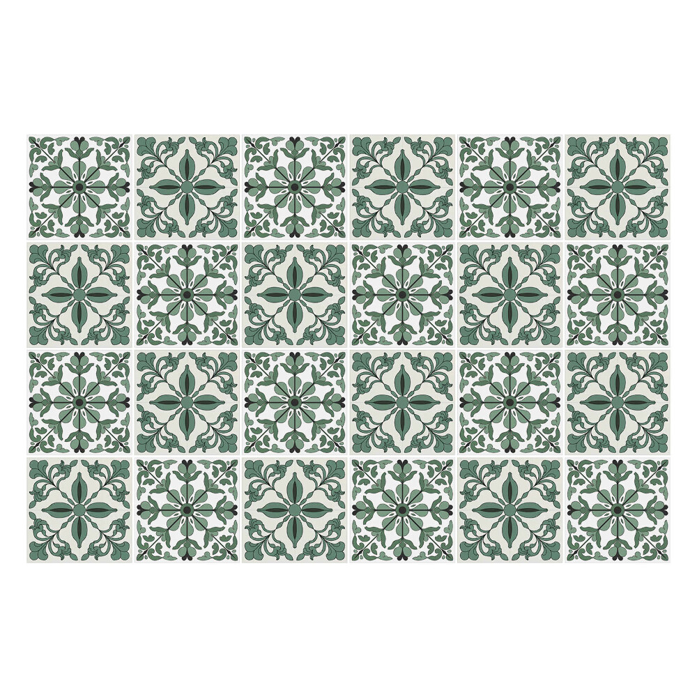 Samolepka na dlaždice Květinové ornamenty v síťovině