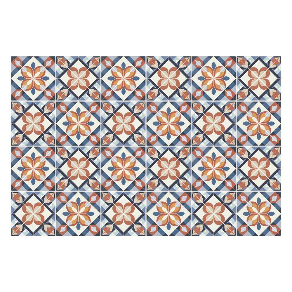 Samolepka na dlaždice Květinové motivy v síťovině