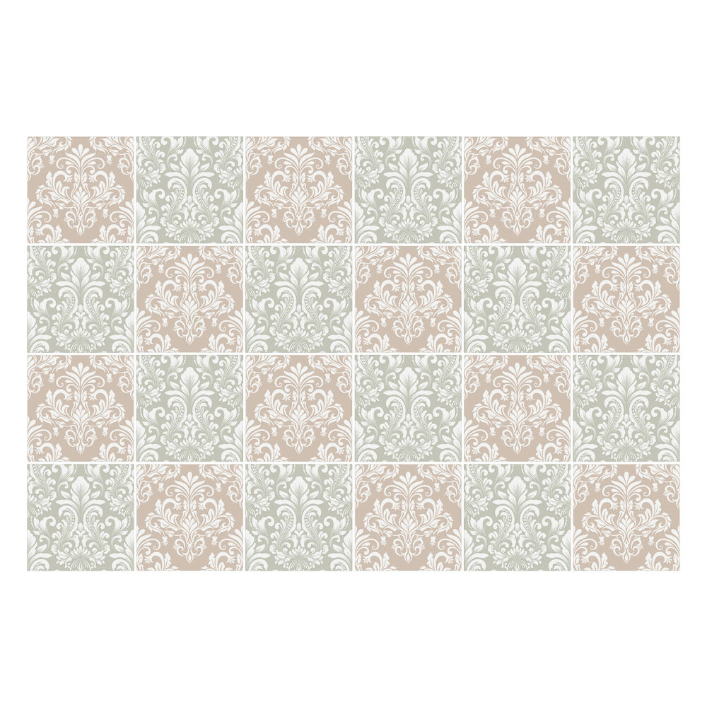 Nálepka na dlaždice Elegantní květinové ornamenty