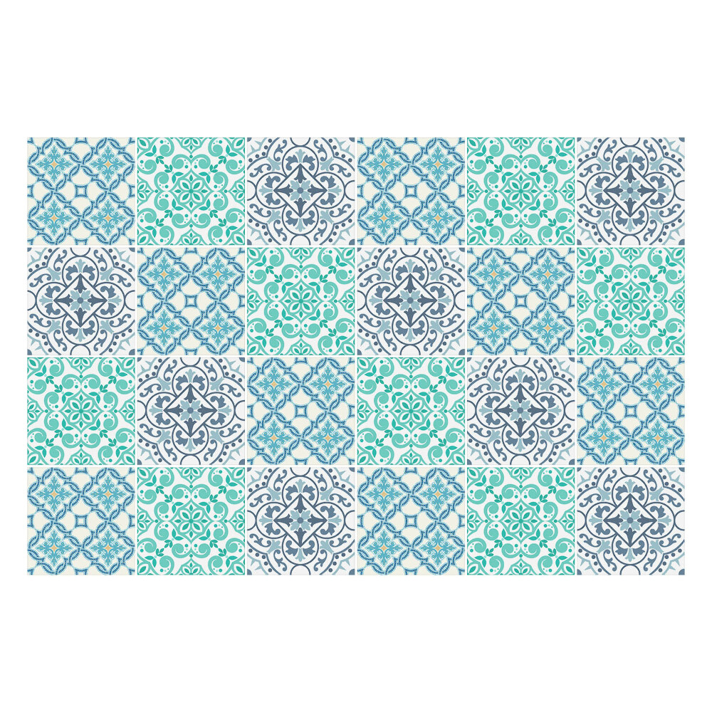 Samolepka na dlaždice Propletené květinové ornamenty