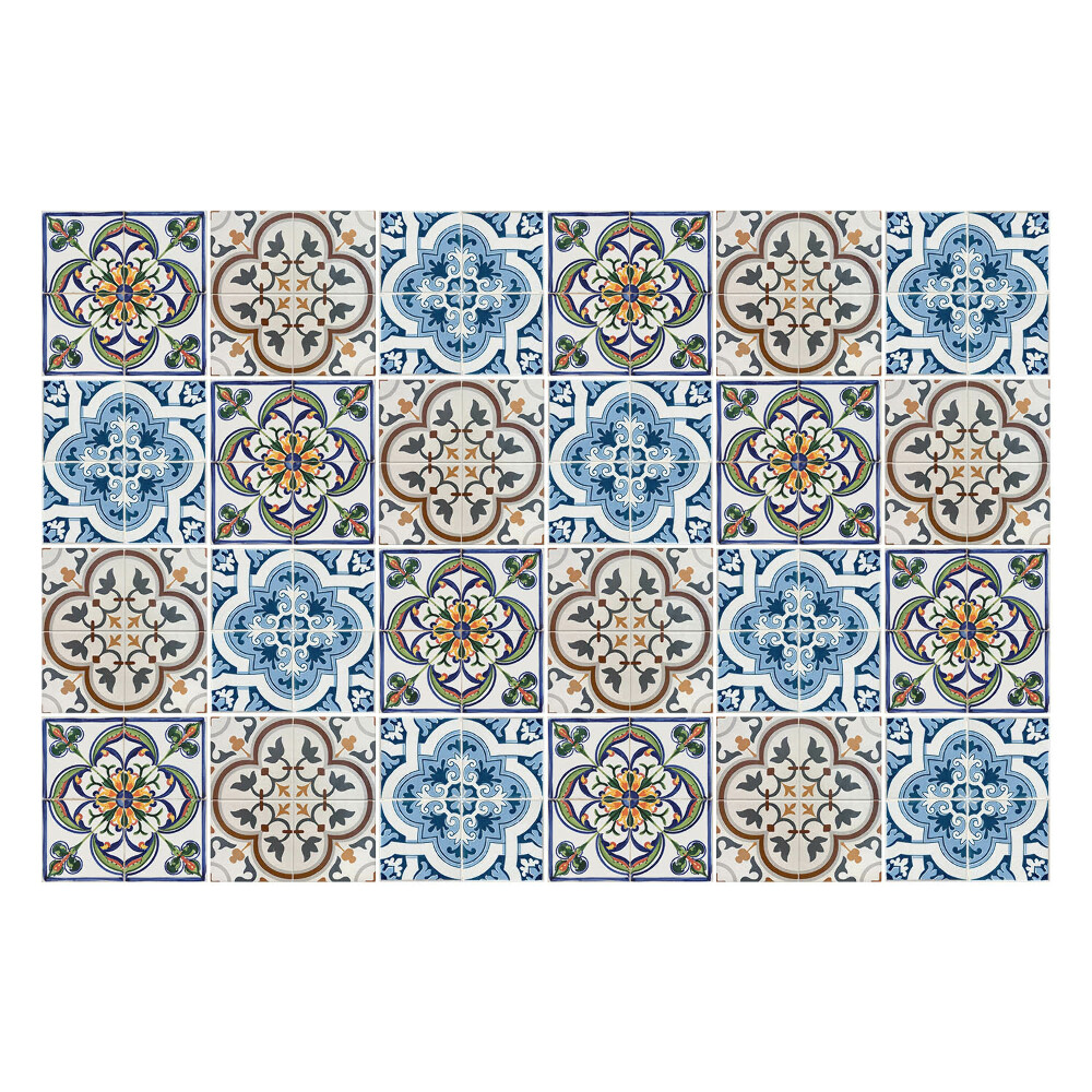 Samolepka na dlaždice Květinové ornamenty v mozaice